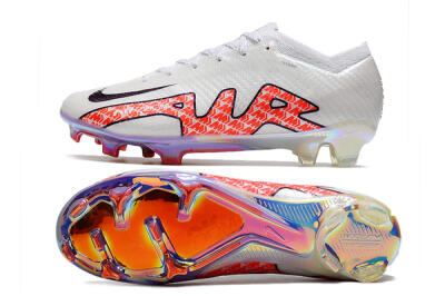 Nike Air Zoom Mercurial Vapor 15 Elite FG Low-Tops Soccer Cleats - White/Red
