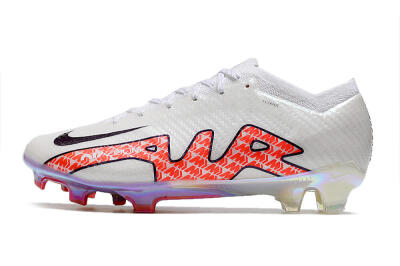 Nike Air Zoom Mercurial Vapor 15 Elite FG Low-Tops Soccer Cleats - White/Red