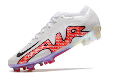 Nike Air Zoom Mercurial Vapor 15 Elite FG Low-Tops Soccer Cleats - White/Red