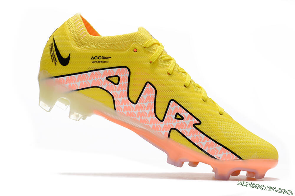 Nike Air Zoom Mercurial Vapor 15 Elite FG Low-Tops Soccer Cleats - Yellow/Pink 4