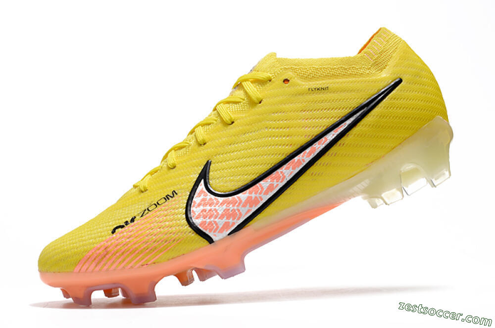 Nike Air Zoom Mercurial Vapor 15 Elite FG Low-Tops Soccer Cleats - Yellow/Pink 5