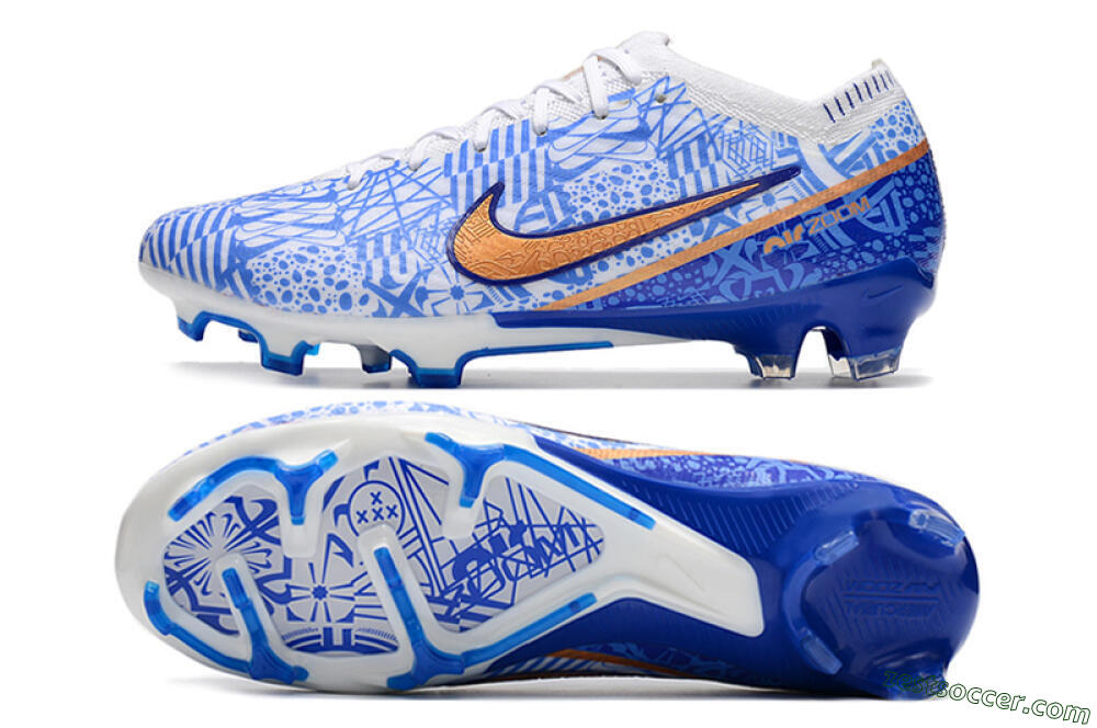 Nike Air Zoom Mercurial Vapor 15 Elite FG Low-Tops Soccer Cleats - Blue/White/Red 1