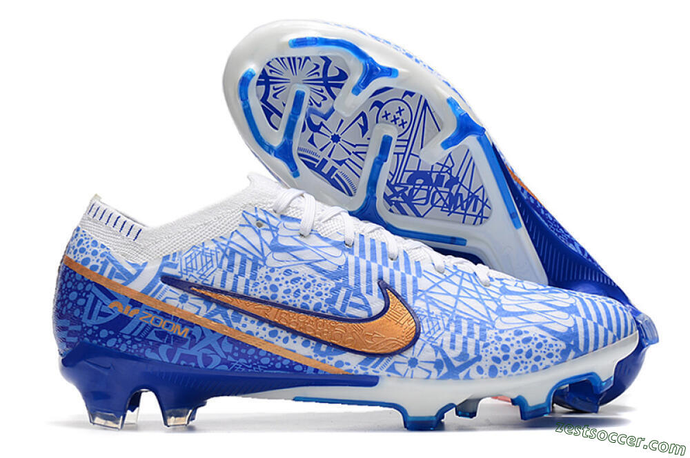 Nike Air Zoom Mercurial Vapor 15 Elite FG Low-Tops Soccer Cleats - Blue/White/Red 0
