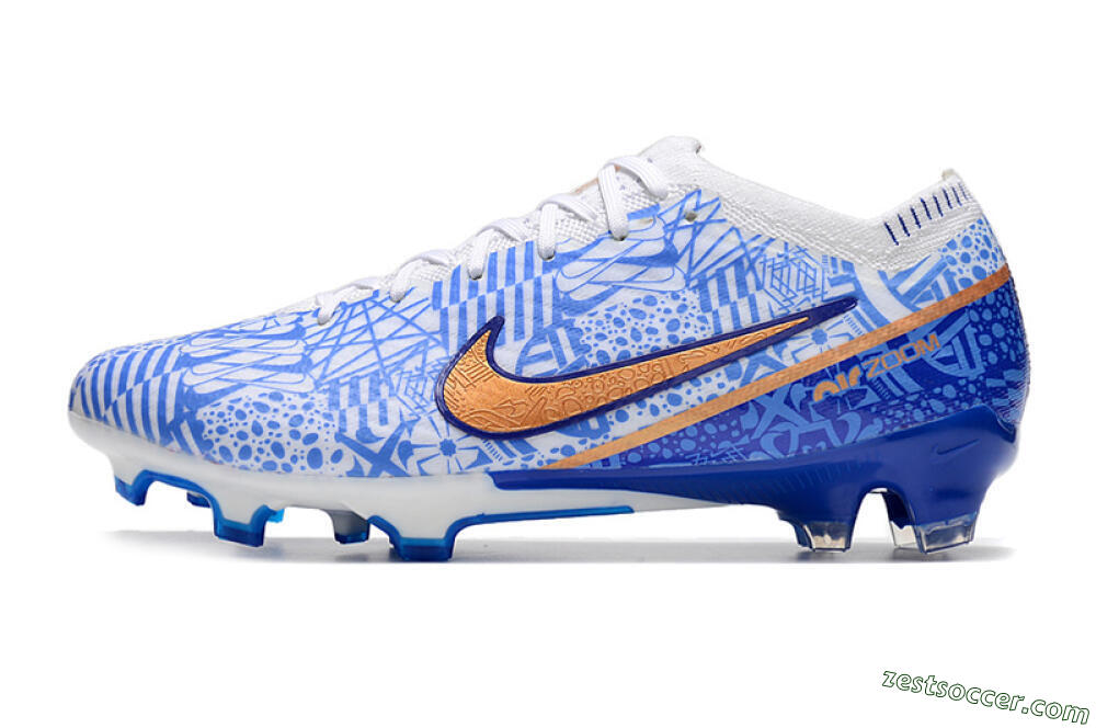 Nike Air Zoom Mercurial Vapor 15 Elite FG Low-Tops Soccer Cleats - Blue/White/Red 2