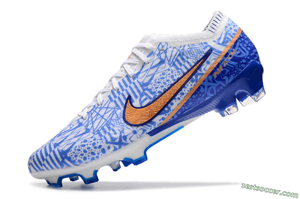Nike Air Zoom Mercurial Vapor 15 Elite FG Low-Tops Soccer Cleats - Blue/White/Red 5