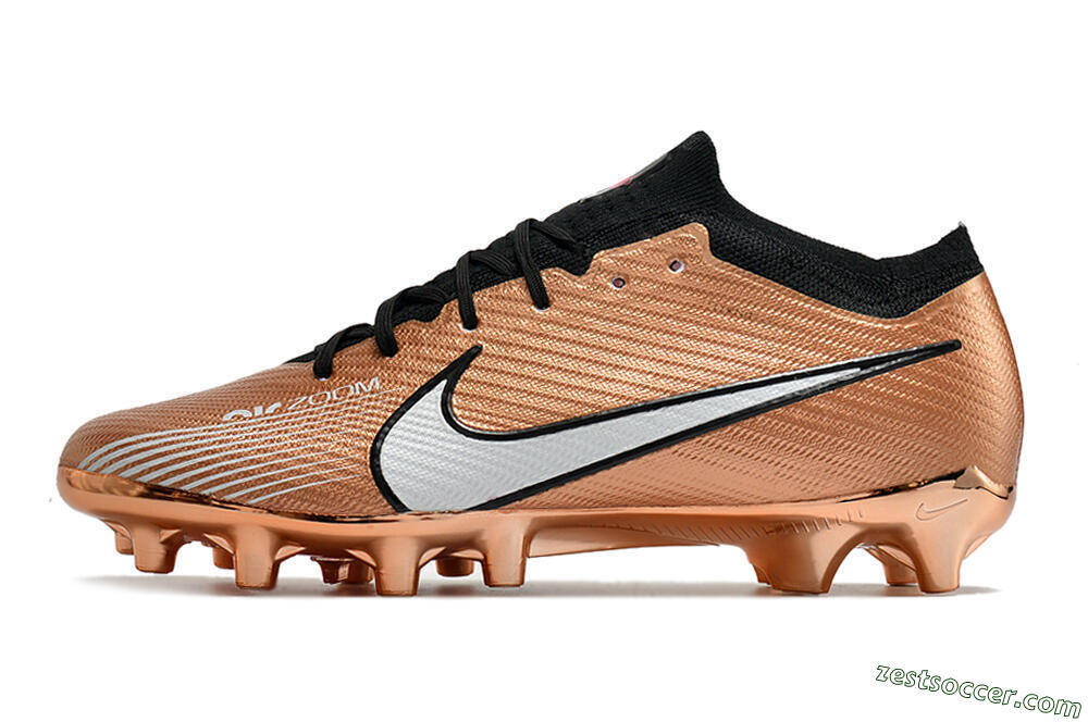 Nike Air Zoom Mercurial Vapor 15 Elite FG Low-Tops Soccer Cleats - Gold/White/Black 2