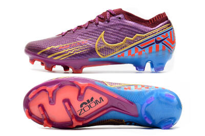 Nike Air Zoom Mercurial Vapor 15 Elite FG Low-Tops Soccer Cleats - Purple/Blue/Gold