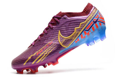 Nike Air Zoom Mercurial Vapor 15 Elite FG Low-Tops Soccer Cleats - Purple/Blue/Gold
