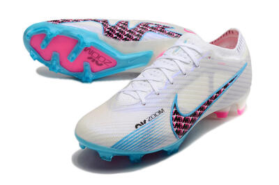 Nike Air Zoom Mercurial Vapor 15 Elite FG Low-Tops Soccer Cleats - White/Blue/Pink