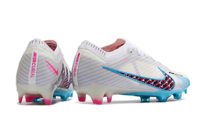 Nike Air Zoom Mercurial Vapor 15 Elite FG Low-Tops Soccer Cleats - White/Blue/Pink