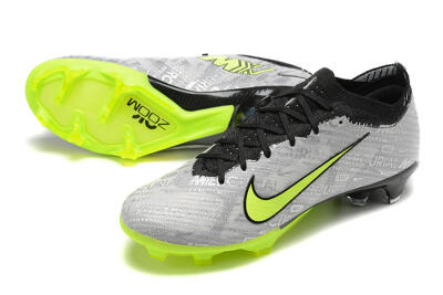 Nike Air Zoom Mercurial Vapor 15 Elite FG Low-Tops Soccer Cleats - Silver/Green