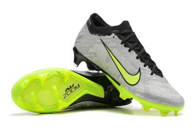 Nike Air Zoom Mercurial Vapor 15 Elite FG Low-Tops Soccer Cleats - Silver/Green
