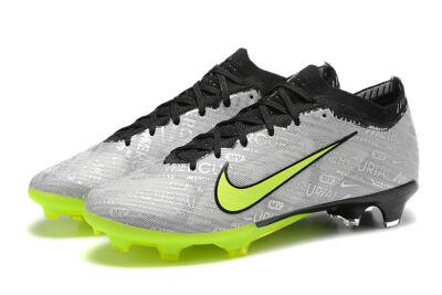 Nike Air Zoom Mercurial Vapor 15 Elite FG Low-Tops Soccer Cleats - Silver/Green