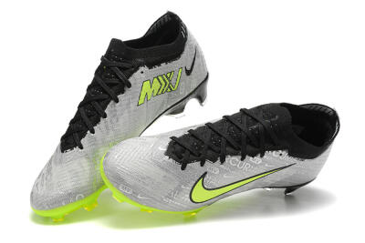 Nike Air Zoom Mercurial Vapor 15 Elite FG Low-Tops Soccer Cleats - Silver/Green