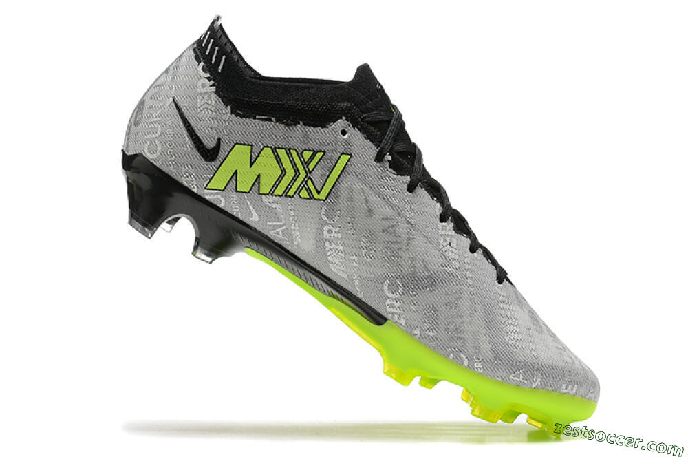 Nike Air Zoom Mercurial Vapor 15 Elite FG Low-Tops Soccer Cleats - Silver/Green 7