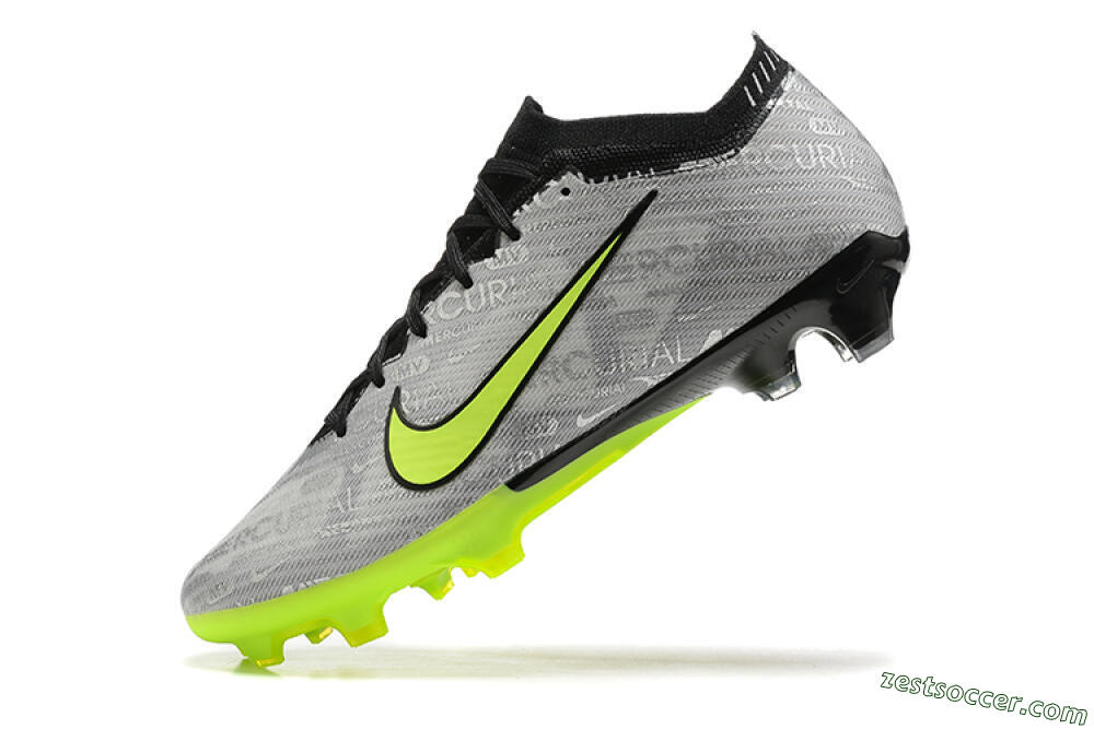 Nike Air Zoom Mercurial Vapor 15 Elite FG Low-Tops Soccer Cleats - Silver/Green 8