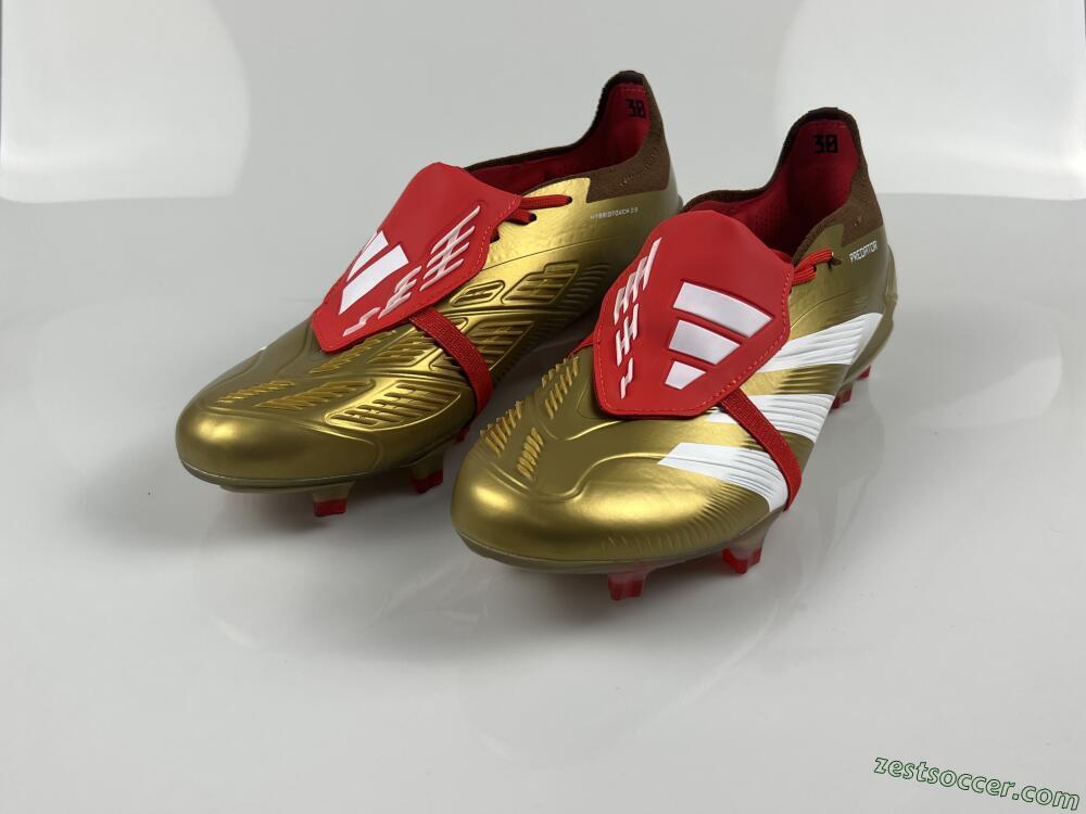 Adidas Predator Elite Foldover Tongue FG Low-Tops Soccer Cleats - Gold/White/Red