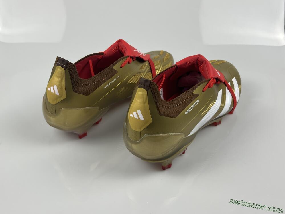 Adidas Predator Elite Foldover Tongue FG Low-Tops Soccer Cleats - Gold/White/Red