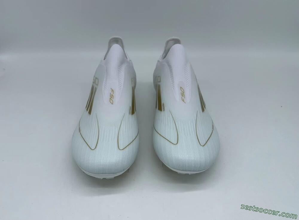 Adidas F50+ Adizero FG Low-Tops Soccer Cleats - White/Gold