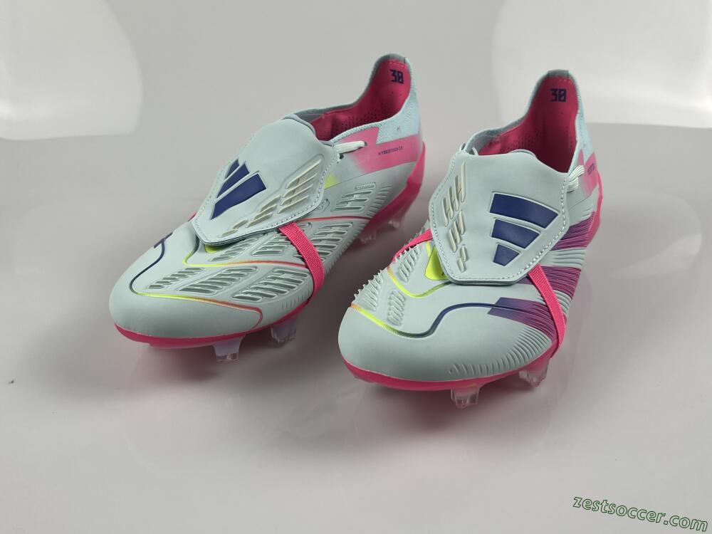 Adidas Predator Elite Foldover Tongue FG Low-Tops Soccer Cleats - Blue/Purple/Pink