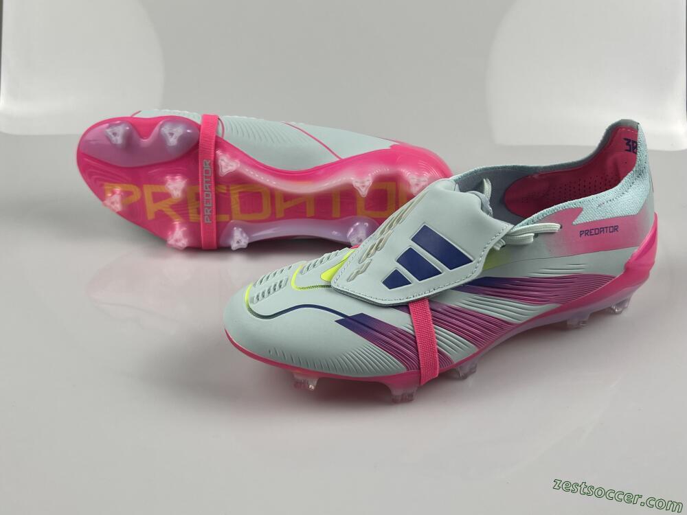 Adidas Predator Elite Foldover Tongue FG Low-Tops Soccer Cleats - Blue/Purple/Pink