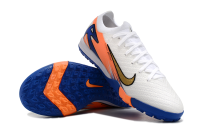 Nike Air Zoom Mercurial Vapor 16 Elite TF Low-Tops Soccer Shoes - White/Orange/Blue