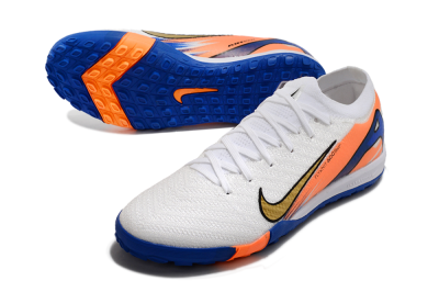 Nike Air Zoom Mercurial Vapor 16 Elite TF Low-Tops Soccer Shoes - White/Orange/Blue