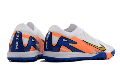 Nike Air Zoom Mercurial Vapor 16 Elite TF Low-Tops Soccer Shoes - White/Orange/Blue