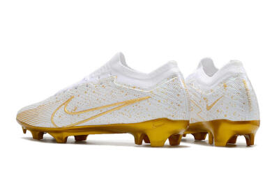 Nike Air Zoom Mercurial Vapor 15 Elite FG Low-Tops Soccer Cleats - White/Gold