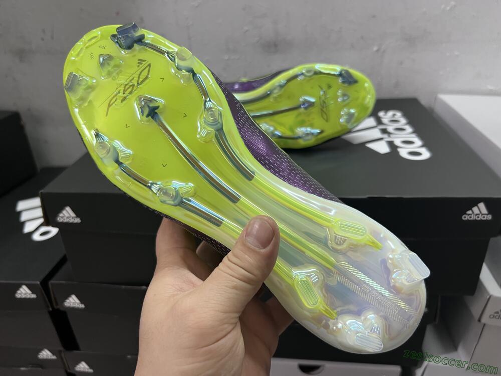 Adidas F50+ Adizero FG Low-Tops Soccer Cleats - Purple/Yellow/Blue