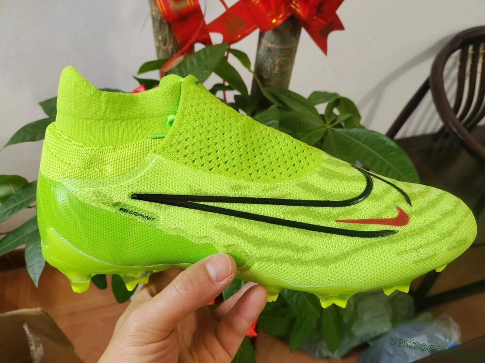 Nike Phantom GX Elite DF Link FG High-Tops Soccer Cleats - Green/Black/Red