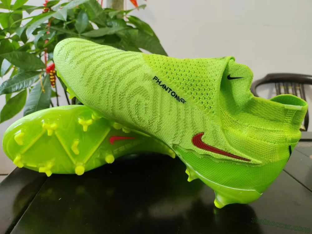 Nike Phantom GX Elite DF Link FG High-Tops Soccer Cleats - Green/Black/Red