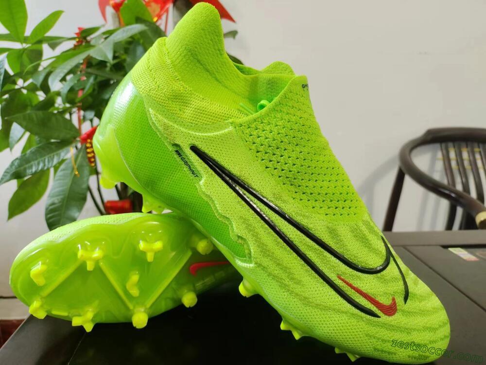 Nike Phantom GX Elite DF Link FG High-Tops Soccer Cleats - Green/Black/Red