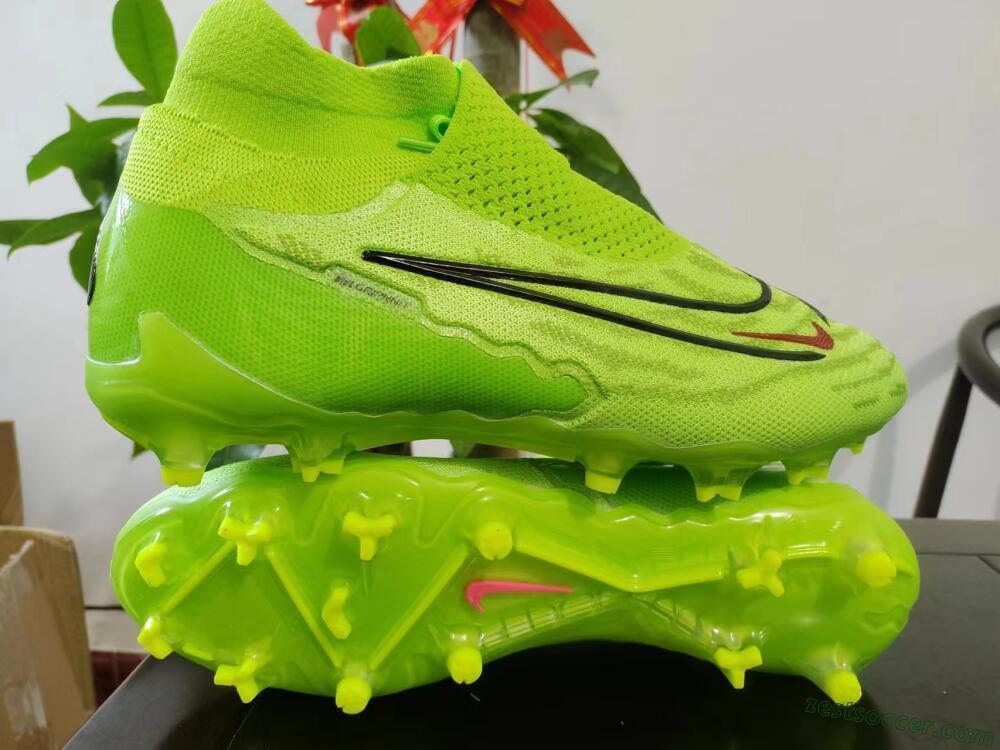 Nike Phantom GX Elite DF Link FG High-Tops Soccer Cleats - Green/Black/Red