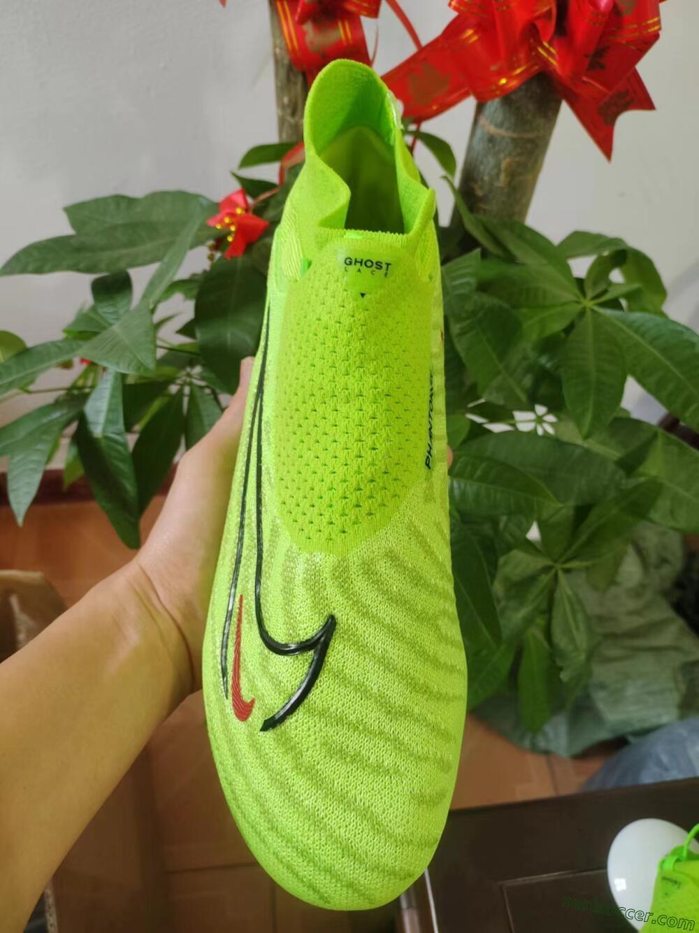 Nike Phantom GX Elite DF Link FG High-Tops Soccer Cleats - Green/Black/Red