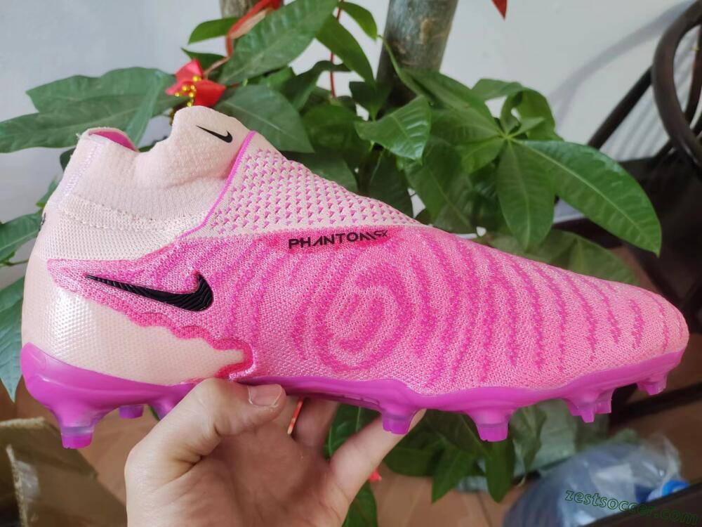 Nike Phantom GX Elite DF Link FG High-Tops Soccer Cleats - Pink/Black/Gold