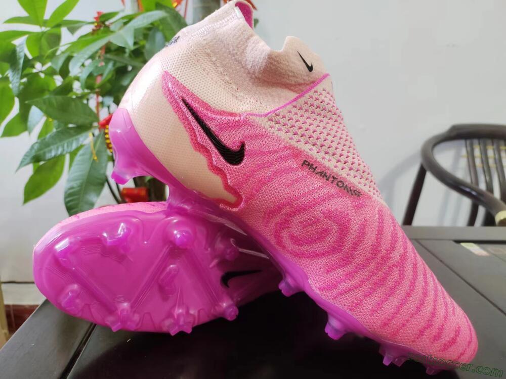 Nike Phantom GX Elite DF Link FG High-Tops Soccer Cleats - Pink/Black/Gold
