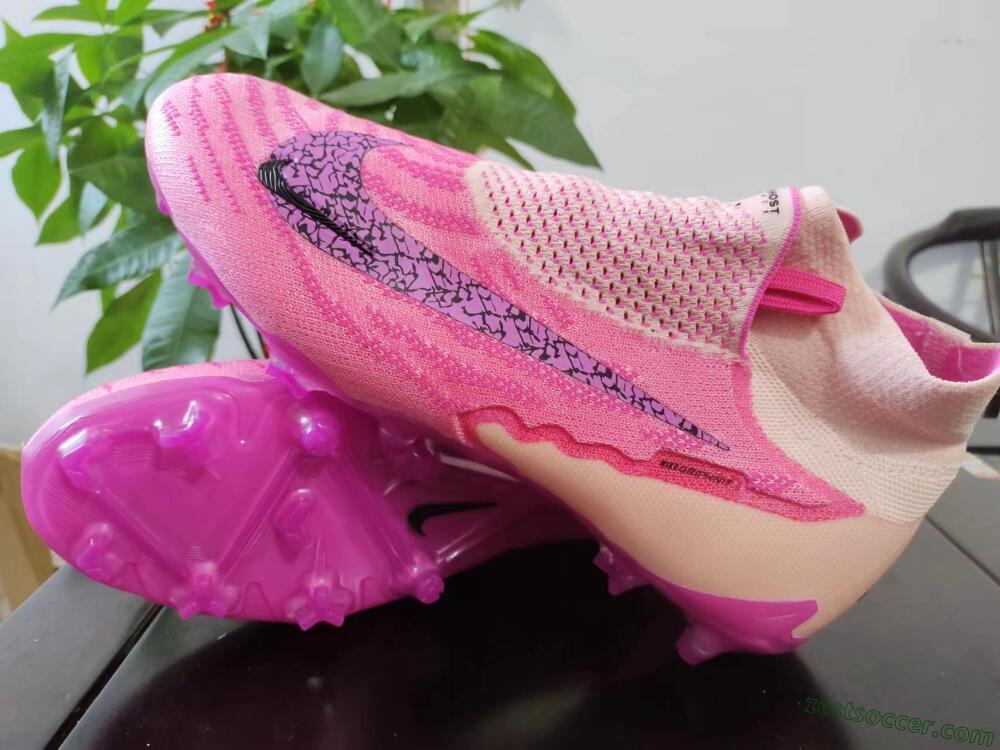 Nike Phantom GX Elite DF Link FG High-Tops Soccer Cleats - Pink/Black/Gold