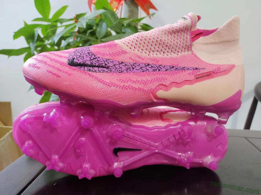Nike Phantom GX Elite DF Link FG High-Tops Soccer Cleats - Pink/Black/Gold