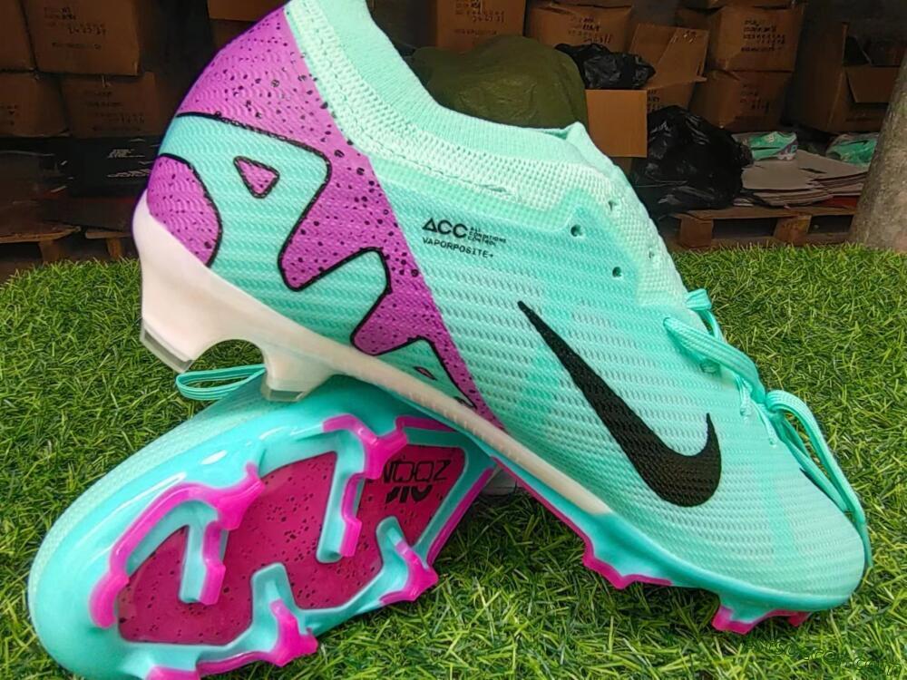 Nike Air Zoom Mercurial Vapor 16 Elite FG Low-Tops Soccer Cleats - Green/Purple/Black