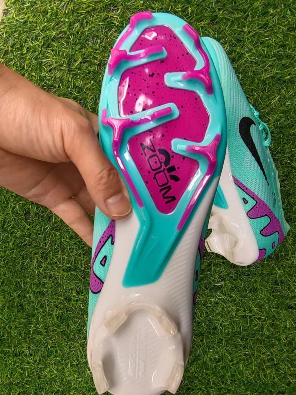Nike Air Zoom Mercurial Vapor 16 Elite FG Low-Tops Soccer Cleats - Green/Purple/Black