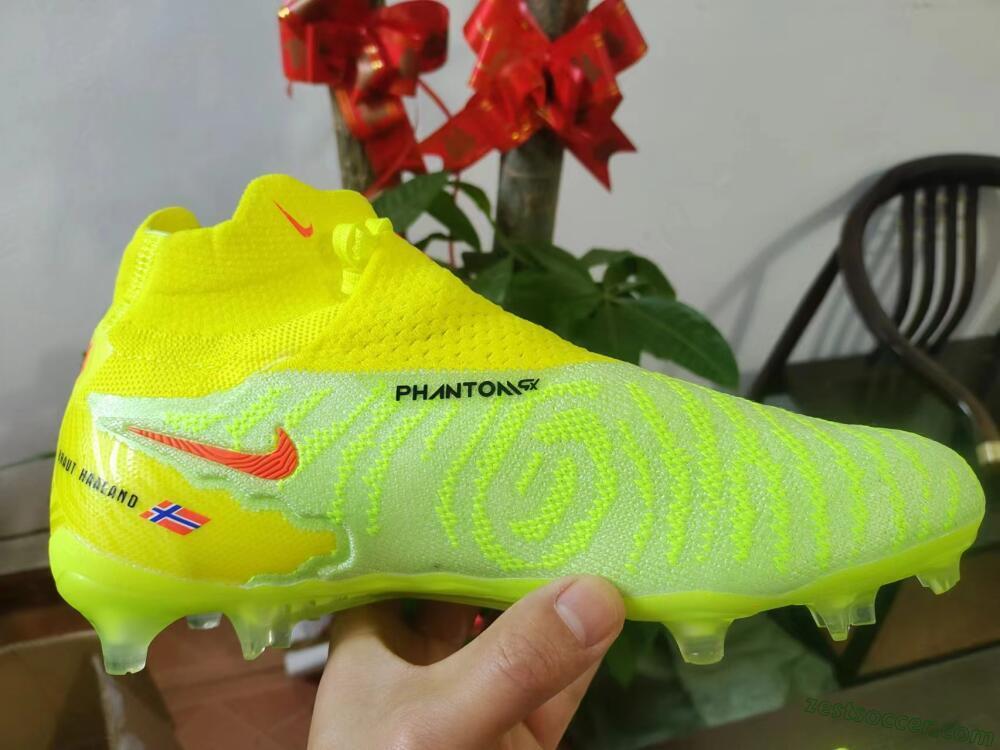 Nike Phantom GX Elite DF FG High-Tops Soccer Cleats - Green/Yellow/Black