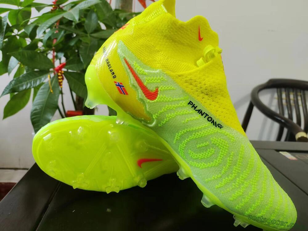 Nike Phantom GX Elite DF FG High-Tops Soccer Cleats - Green/Yellow/Black