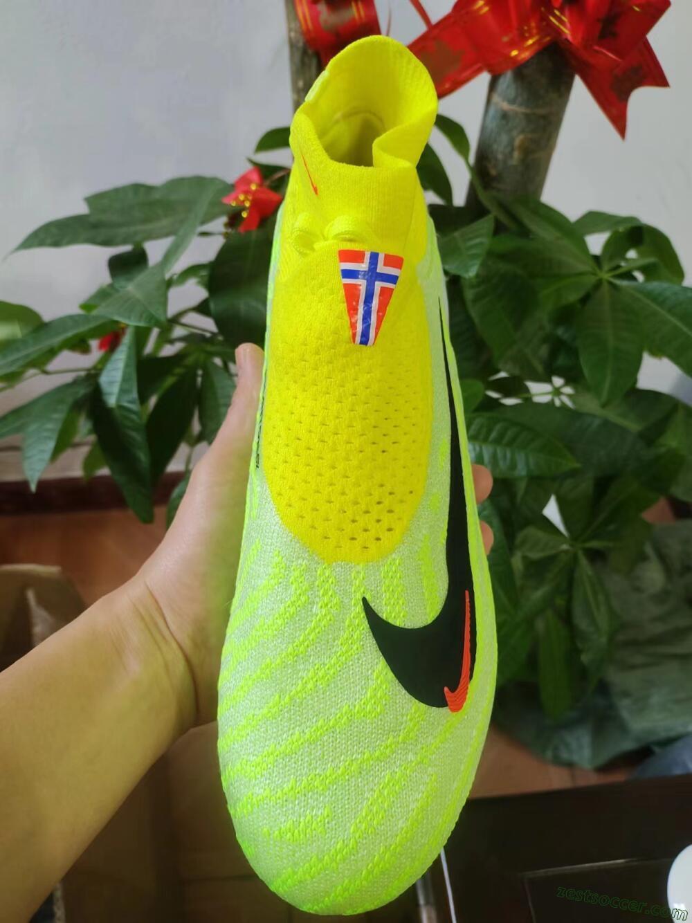 Nike Phantom GX Elite DF FG High-Tops Soccer Cleats - Green/Yellow/Black