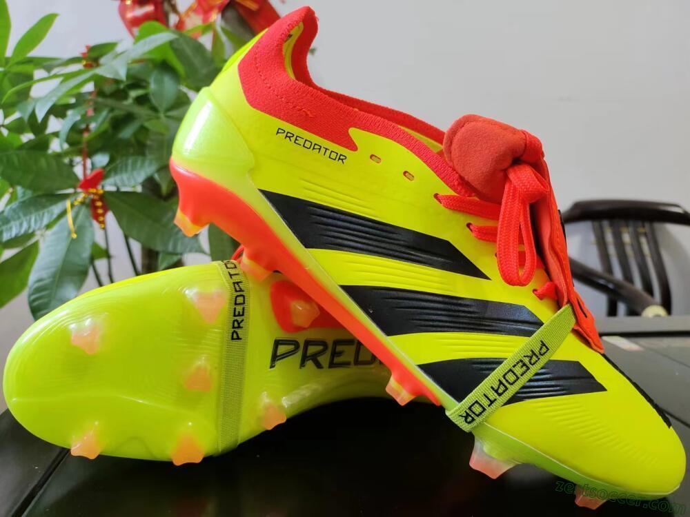 Adidas Predator Elite Foldover Tongue FG Low-Tops Soccer Cleats - Yellow/Black/Red