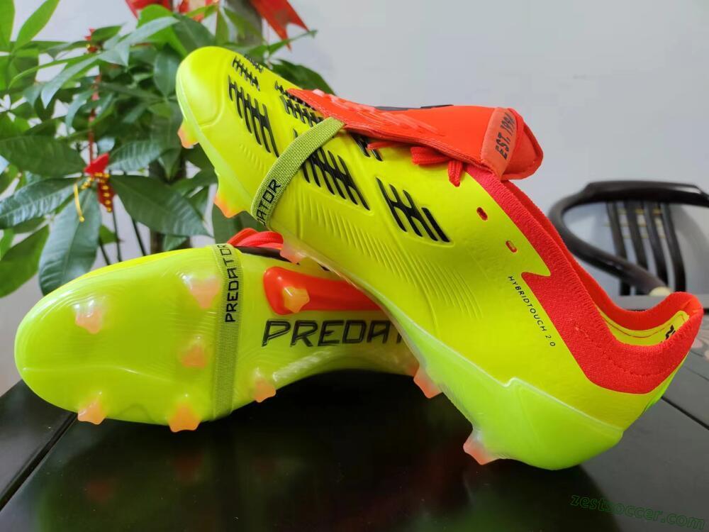 Adidas Predator Elite Foldover Tongue FG Low-Tops Soccer Cleats - Yellow/Black/Red