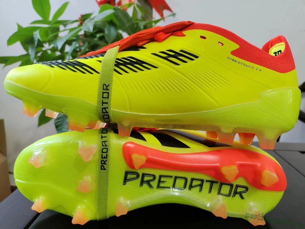 Adidas Predator Elite Foldover Tongue FG Low-Tops Soccer Cleats - Yellow/Black/Red