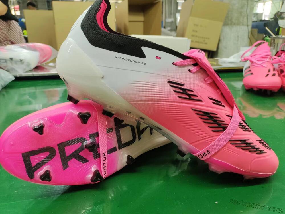 Adidas Predator Elite Foldover Tongue FG Low-Tops Soccer Cleats - Pink/Grey/White