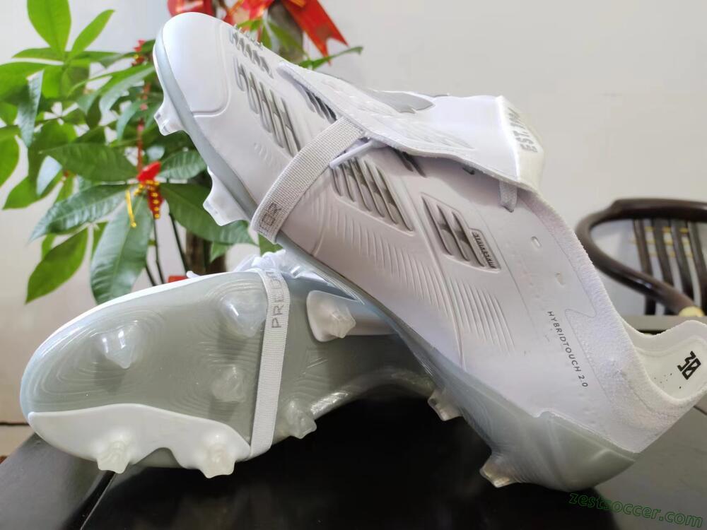 Adidas Predator Elite Foldover Tongue FG Low-Tops Soccer Cleats - White/Grey