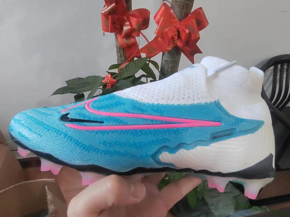 Nike Phantom GX Elite DF FG High-Tops Soccer Cleats - Blue/Pink/White